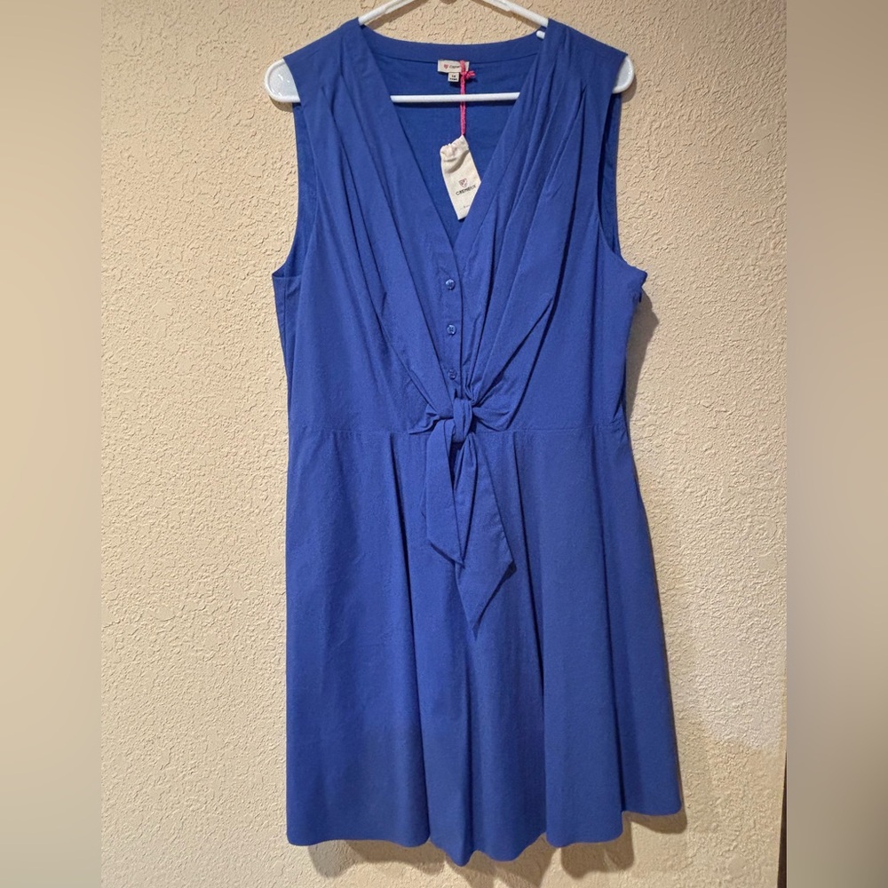 Daniel Cremieux Blue Tie Front Midi Sundress